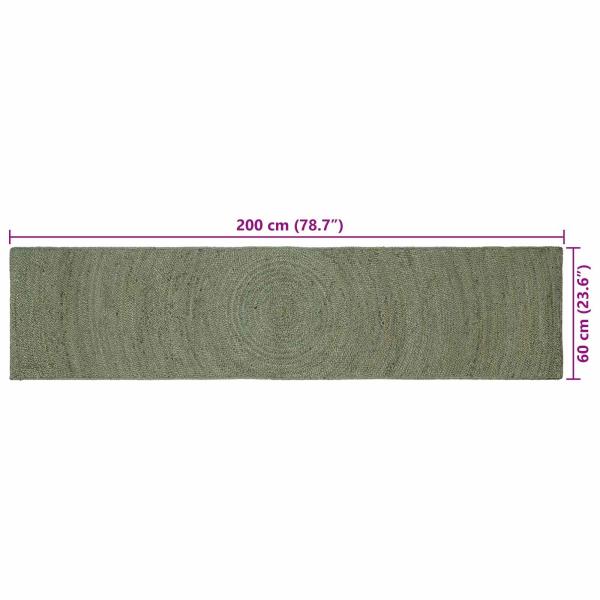 Bereichsteppiche Olive Grün 60 x 200 cm Jute
