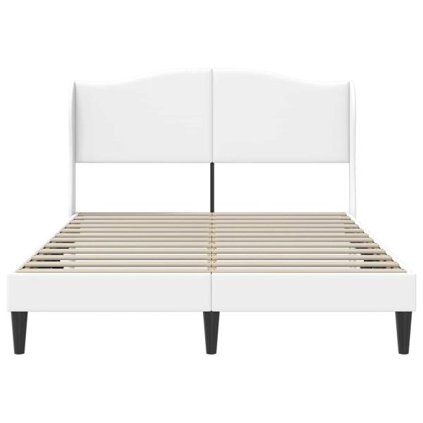 Bettrahmen mit Kopfteil Weiß 160 x 200 cm Kunstleder