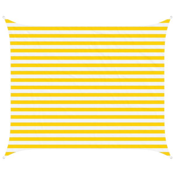 Sonnensegel Gelb und Weiß 2,5 x 3 m 100 % Polyester Oxford