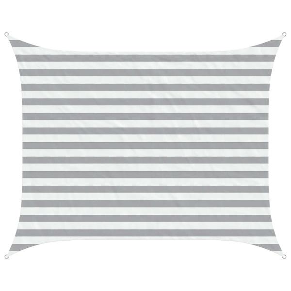 Sonnensegel Hellgrau und Weiß 2 x 2,5 m 100 % Polyester Oxford