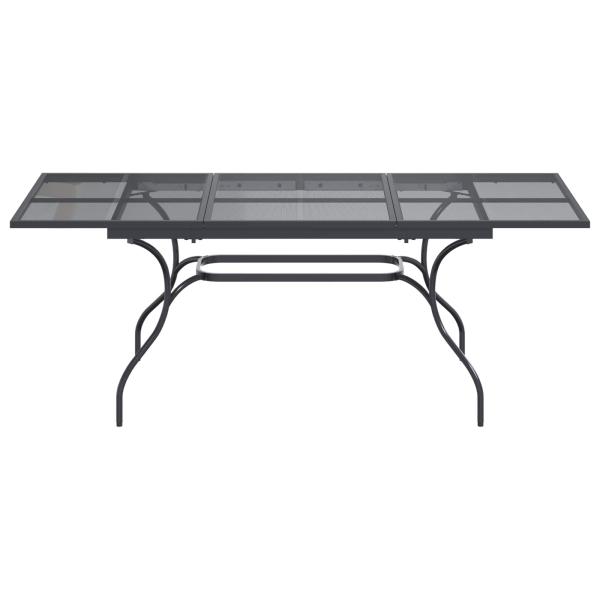 Ausziehbarer Mesh Esstisch Anthrazit 212 x 90 x 76 cm Stahl