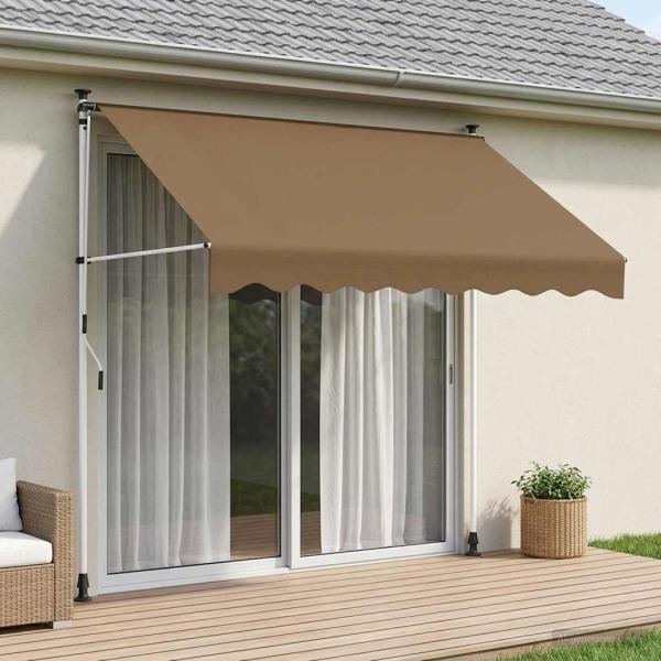 ARDEBO.de - Manuell einziehbare Markise Beige 350 cm