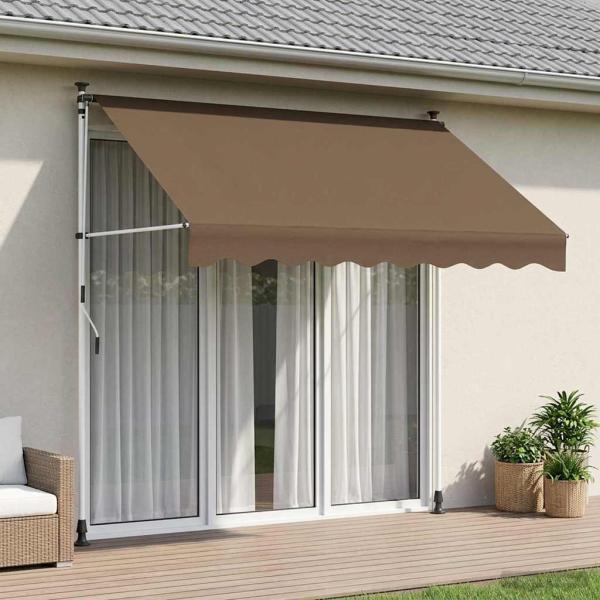 ARDEBO.de - Manuell einziehbare Markise Taupe 250 cm