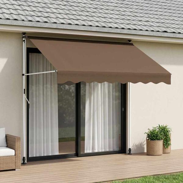 ARDEBO.de - Manuell einziehbare Markise Taupe 300 cm