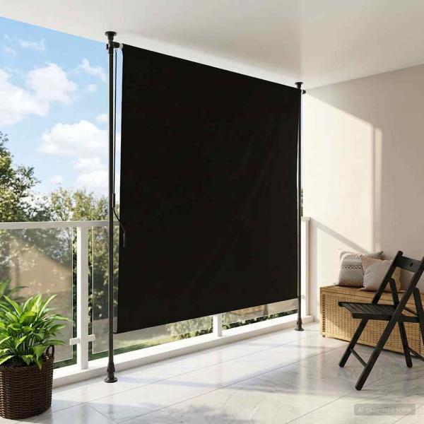 ARDEBO.de - Outdoor Rollo Schwarz 120 x 270 cm
