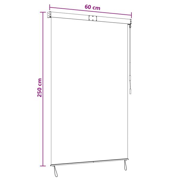 Rollo Braun 60 x 250 cm Stoff und Aluminium