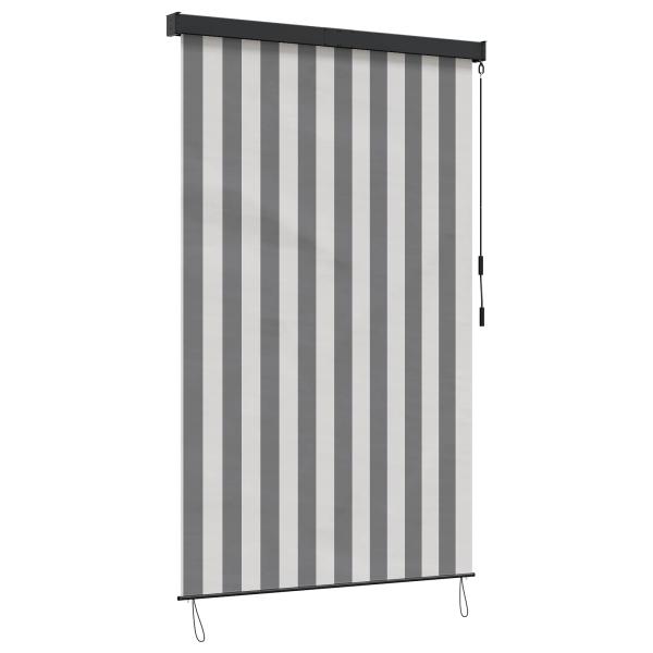 Rollo Anthrazit und Weiß 120 x 250 cm Stoff und Aluminium