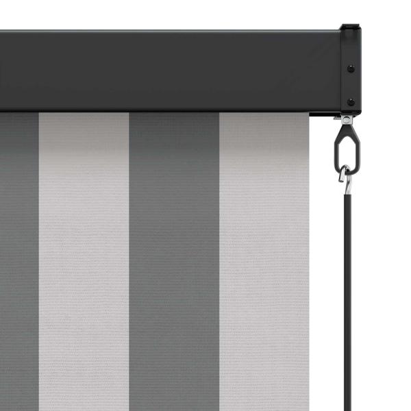 Rollo Anthrazit und Weiß 120 x 250 cm Stoff und Aluminium