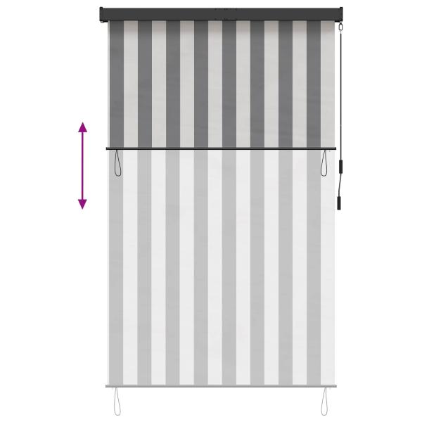 Rollo Anthrazit und Weiß 180 x 250 cm Stoff und Aluminium