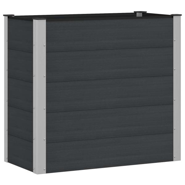 Hochbeet Schwarz 100 x 50 x 91 cm WPC und Aluminium