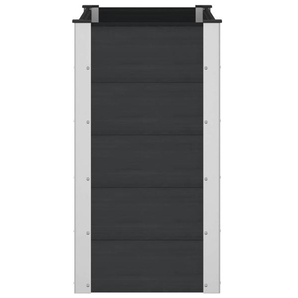 Hochbeet Schwarz 100 x 50 x 91 cm WPC und Aluminium