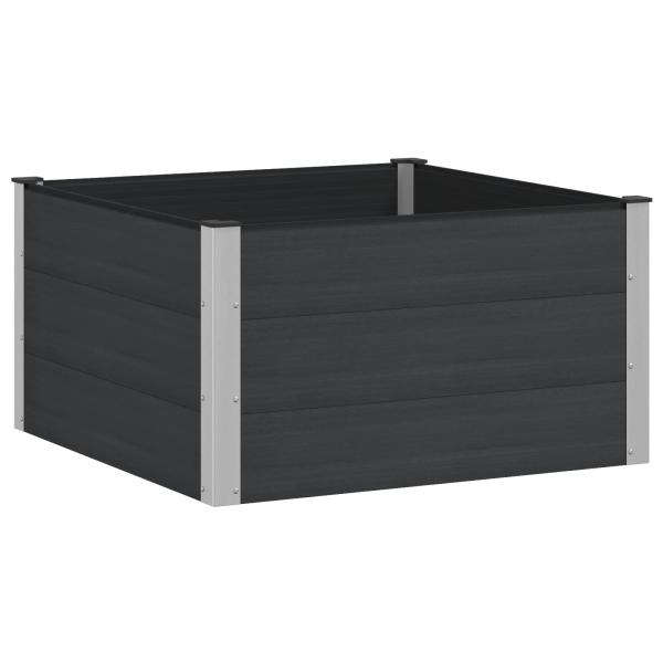 Hochbeet Schwarz 100 x 100 x 54 cm WPC und Aluminium