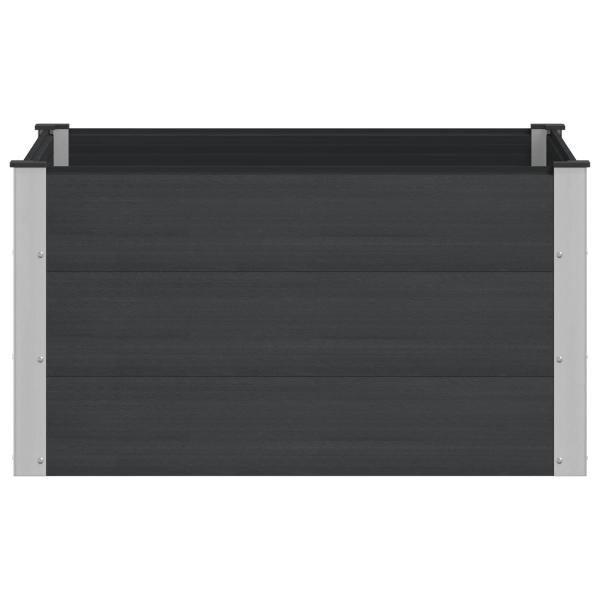 Hochbeet Schwarz 100 x 100 x 54 cm WPC und Aluminium