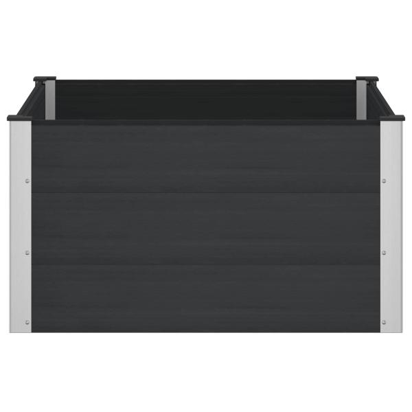 Hochbeet Schwarz 100 x 100 x 54 cm WPC und Aluminium
