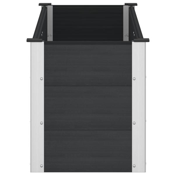 Hochbeet Schwarz 150 x 50 x 54 cm WPC und Aluminium