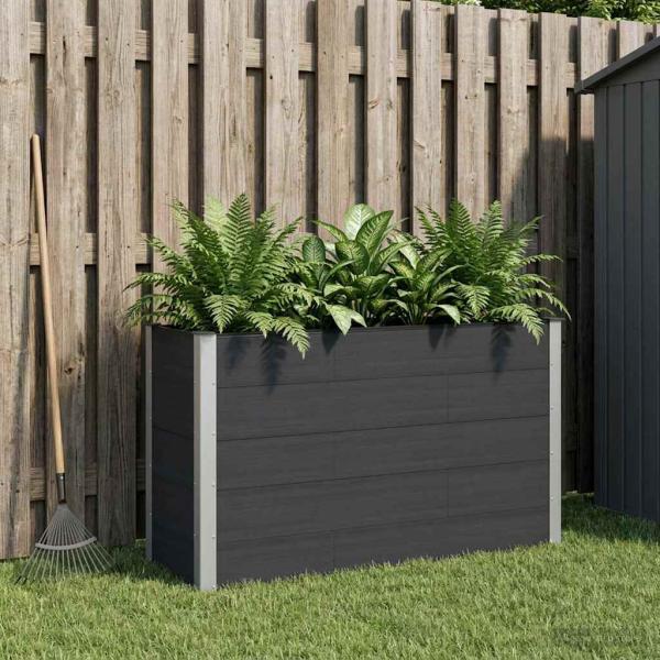 ARDEBO.de - Hochbeet Schwarz 150 x 50 x 91 cm WPC und Aluminium