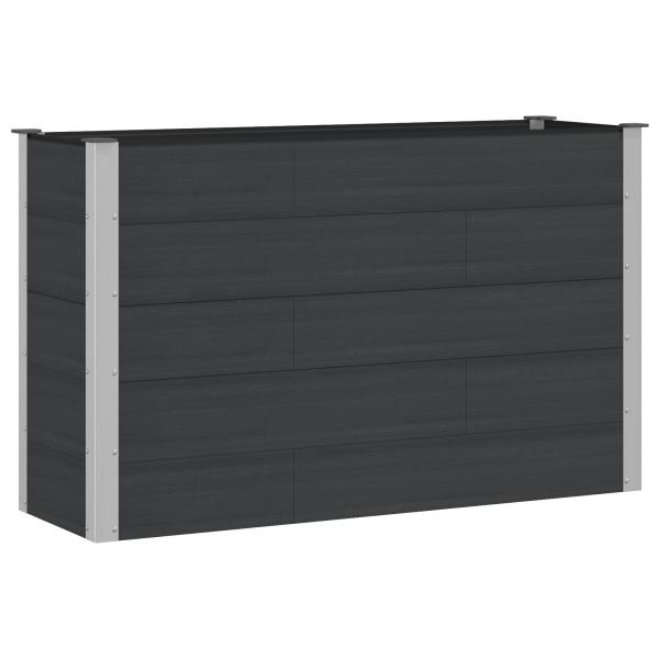 Hochbeet Schwarz 150 x 50 x 91 cm WPC und Aluminium