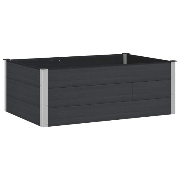 Hochbeet Schwarz 150 x 100 x 54 cm WPC und Aluminium