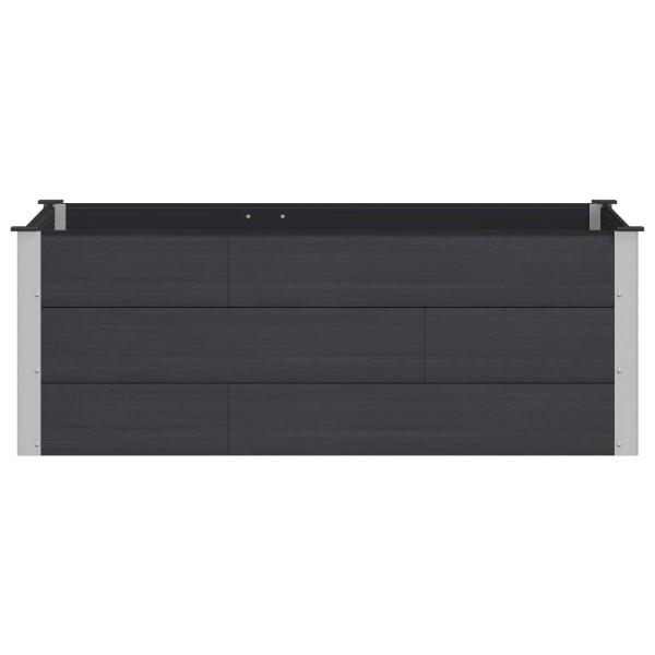 Hochbeet Schwarz 150 x 100 x 54 cm WPC und Aluminium