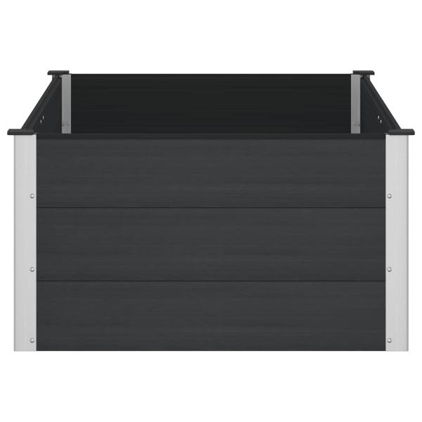 Hochbeet Schwarz 150 x 100 x 54 cm WPC und Aluminium