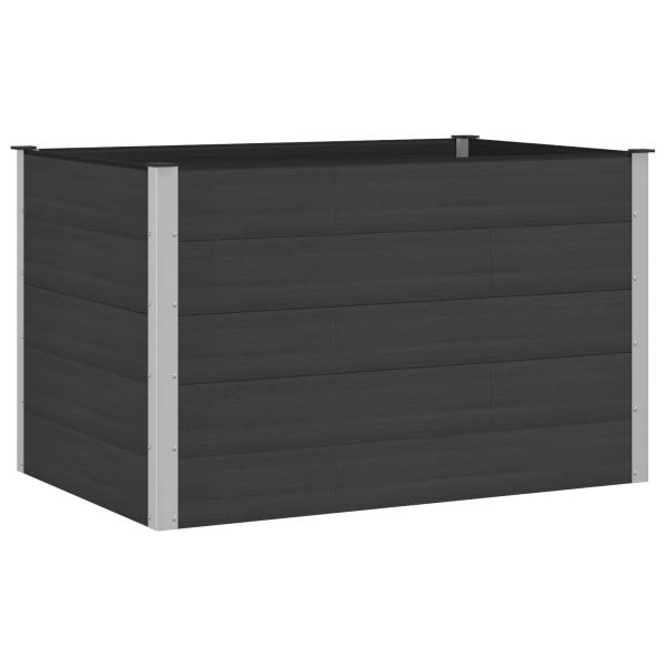 Hochbeet Schwarz 150 x 100 x 91 cm WPC und Aluminium