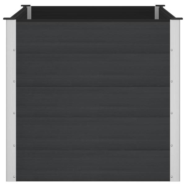 Hochbeet Schwarz 150 x 100 x 91 cm WPC und Aluminium