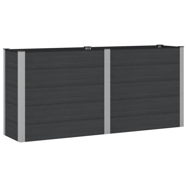 Hochbeet Schwarz 200 x 50 x 91 cm WPC und Aluminium