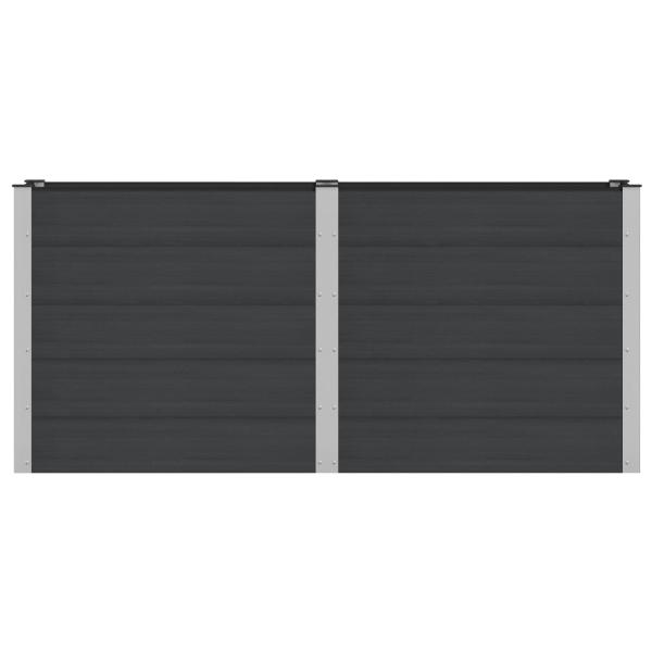 Hochbeet Schwarz 200 x 50 x 91 cm WPC und Aluminium