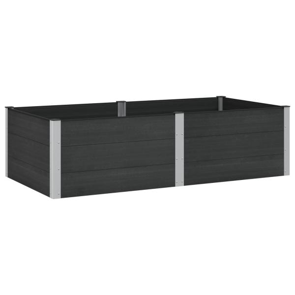 Hochbeet Schwarz 200 x 100 x 54 cm WPC und Aluminium