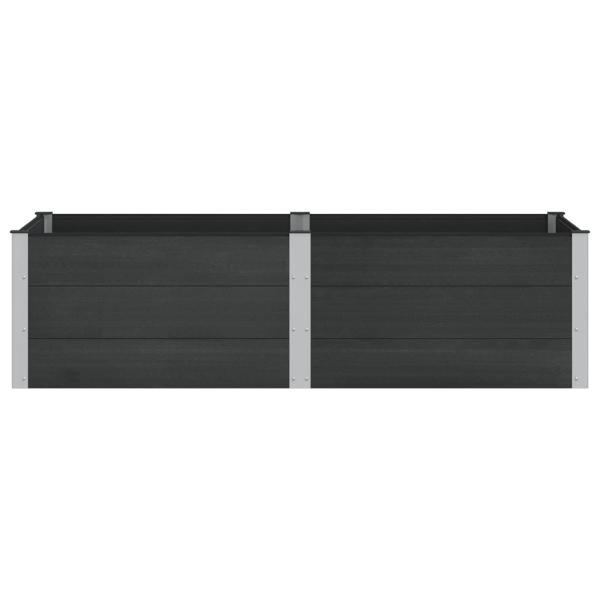 Hochbeet Schwarz 200 x 100 x 54 cm WPC und Aluminium