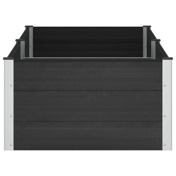 Hochbeet Schwarz 200 x 100 x 54 cm WPC und Aluminium