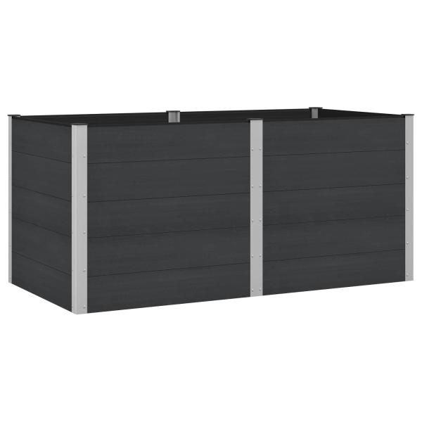 Hochbeet Schwarz 200 x 100 x 91 cm WPC und Aluminium