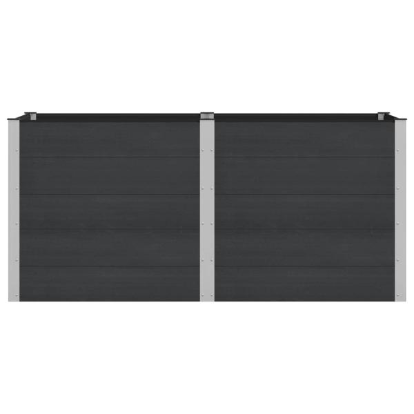 Hochbeet Schwarz 200 x 100 x 91 cm WPC und Aluminium
