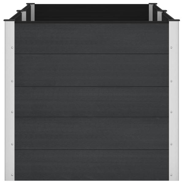Hochbeet Schwarz 200 x 100 x 91 cm WPC und Aluminium