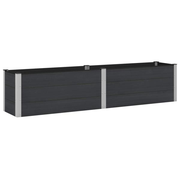 Hochbeet Schwarz 250 x 50 x 54 cm WPC und Aluminium
