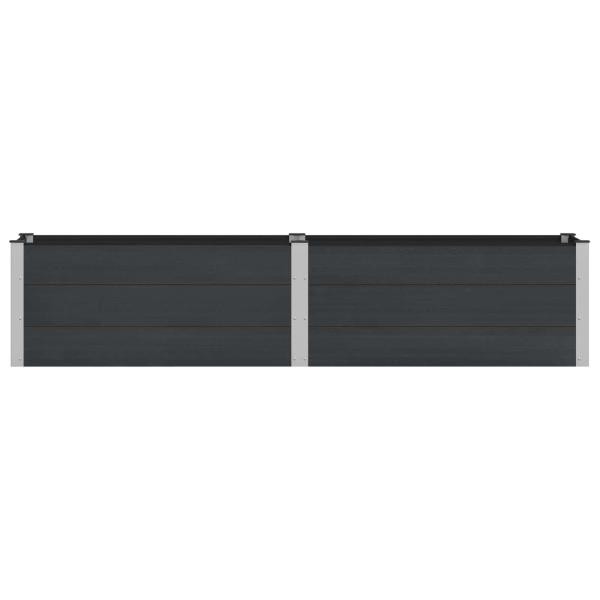 Hochbeet Schwarz 250 x 50 x 54 cm WPC und Aluminium