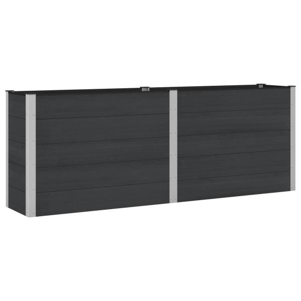 Hochbeet Schwarz 250 x 50 x 91 cm WPC und Aluminium