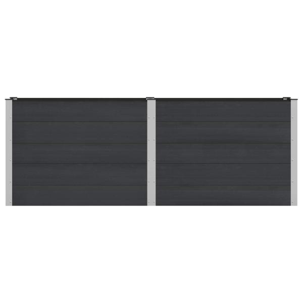 Hochbeet Schwarz 250 x 50 x 91 cm WPC und Aluminium