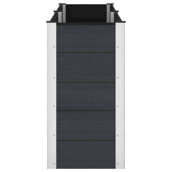 Hochbeet Schwarz 250 x 50 x 91 cm WPC und Aluminium