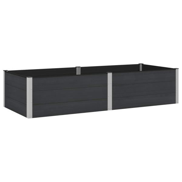 Hochbeet Schwarz 250 x 100 x 54 cm WPC und Aluminium