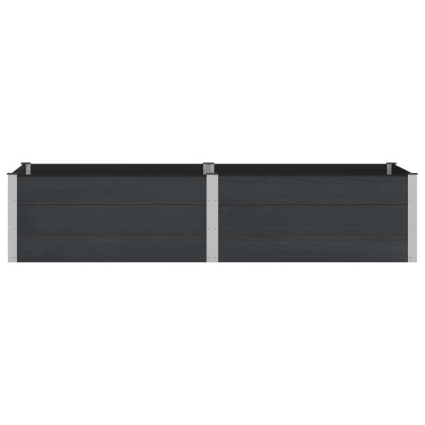 Hochbeet Schwarz 250 x 100 x 54 cm WPC und Aluminium