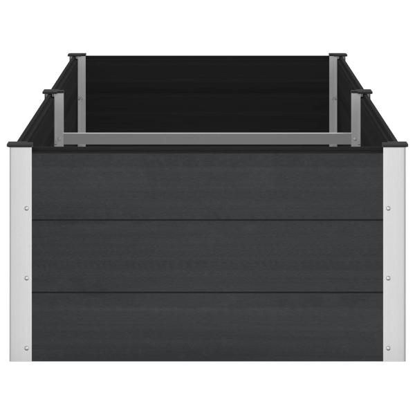 Hochbeet Schwarz 250 x 100 x 54 cm WPC und Aluminium