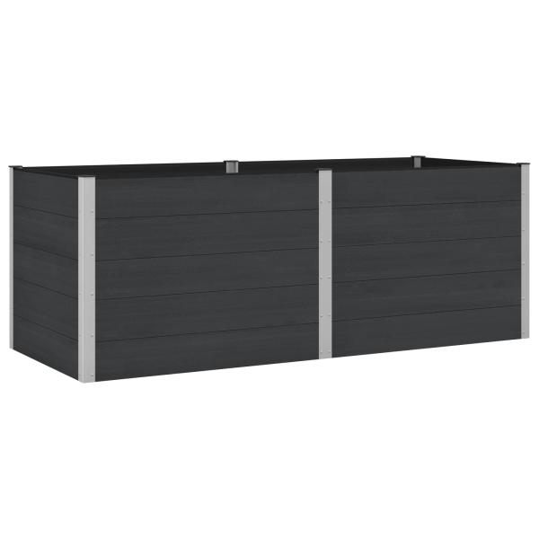 Hochbeet Schwarz 250 x 100 x 91 cm WPC und Aluminium