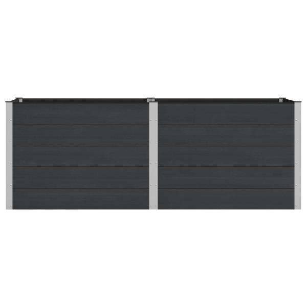 Hochbeet Schwarz 250 x 100 x 91 cm WPC und Aluminium