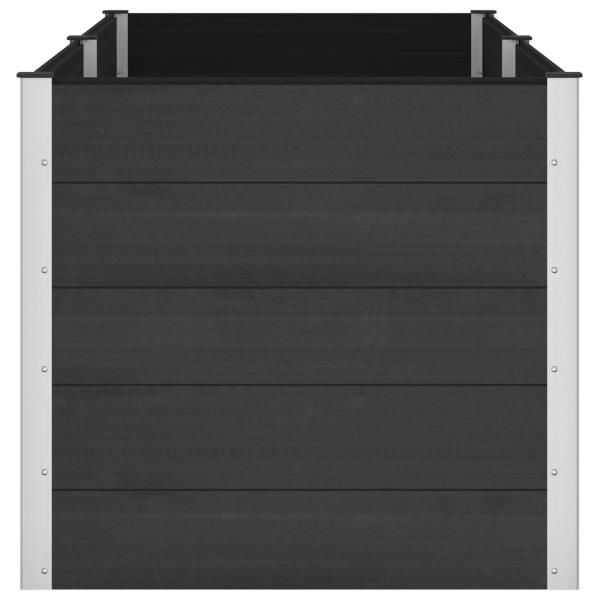 Hochbeet Schwarz 250 x 100 x 91 cm WPC und Aluminium