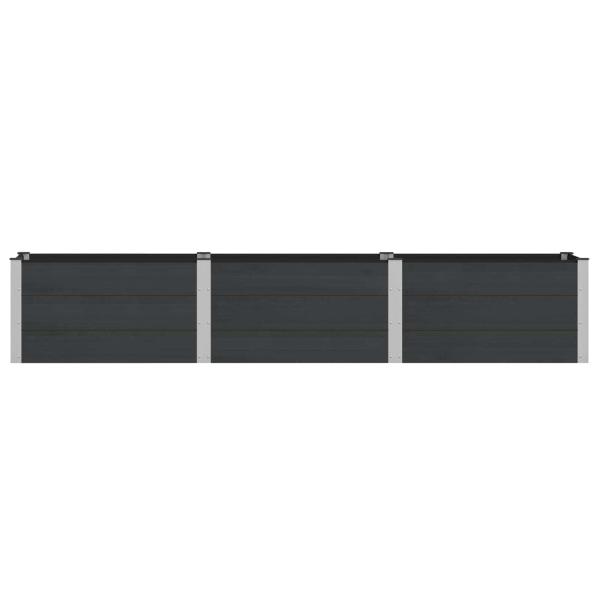 Hochbeet Schwarz 300 x 50 x 54 cm WPC und Aluminium