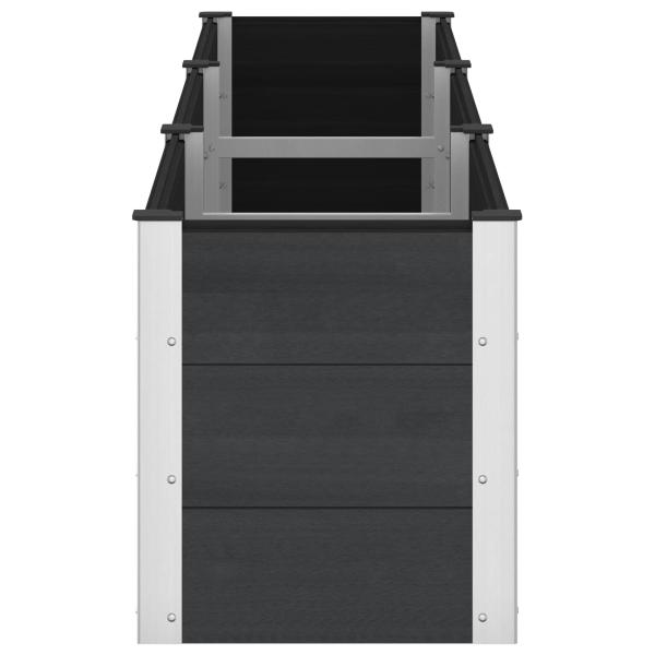 Hochbeet Schwarz 300 x 50 x 54 cm WPC und Aluminium