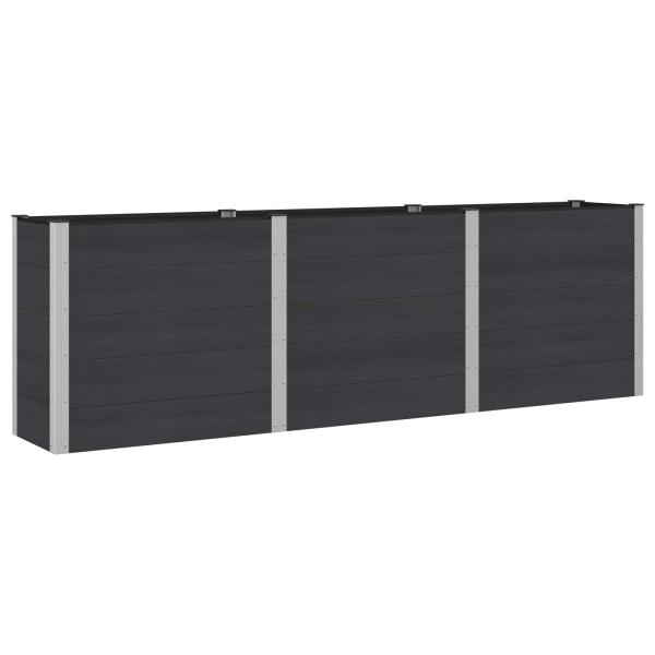 Hochbeet Schwarz 300 x 50 x 91 cm WPC und Aluminium