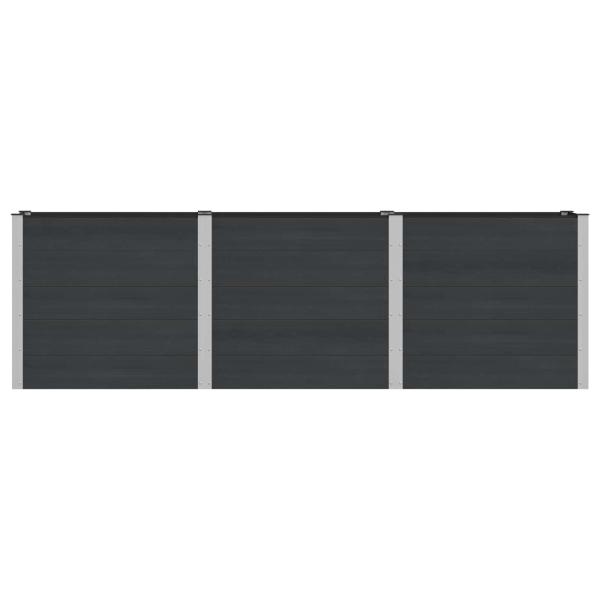Hochbeet Schwarz 300 x 50 x 91 cm WPC und Aluminium
