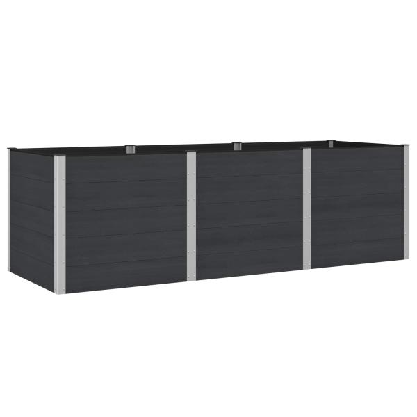 Hochbeet Schwarz 300 x 100 x 91 cm WPC und Aluminium